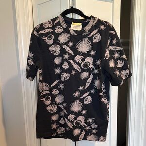 Marine Life Print Black T-Shirt